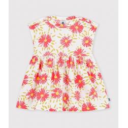 Robe en coton manches courtes imprim&eacute;e 
