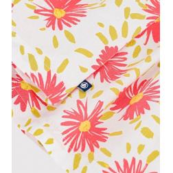 Robe en coton manches courtes imprim&eacute;e 