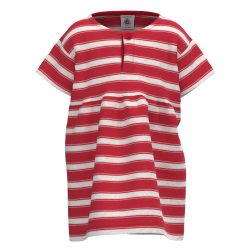 Robe manches courte bébé en jersey épais rayé