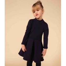 Robe manches longues unie enfant fille