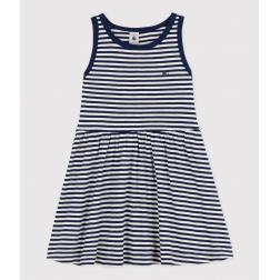 Robe rayée sans manches en coton enfant fille