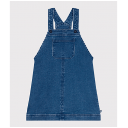 Robe salopette en denim effet molleton enfant fille