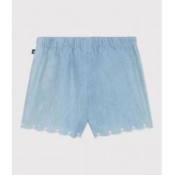 Short en chambray brod&eacute;