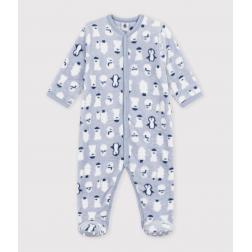 Surpyjama b&eacute;b&eacute; en polaire imprim&eacute; bonhomme de neige 