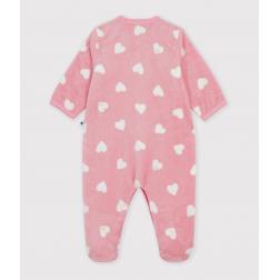 Surpyjama b&eacute;b&eacute; en polaire imprim&eacute; c&oelig;urs 