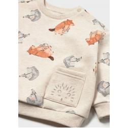 Sweat motif d'animaux et poche