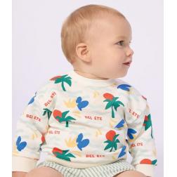 Sweatshirt &agrave; capuche en coton imprim&eacute; 