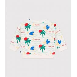 Sweatshirt &agrave; capuche en coton imprim&eacute; 