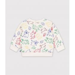 Sweatshirt en coton imprim&eacute; animalier 