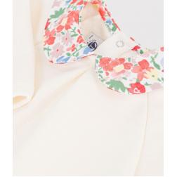Sweatshirt en coton uni avec son col imprim&eacute; 