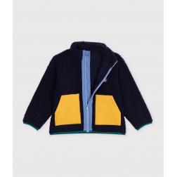 Veste en sherpa unie colorblock 
